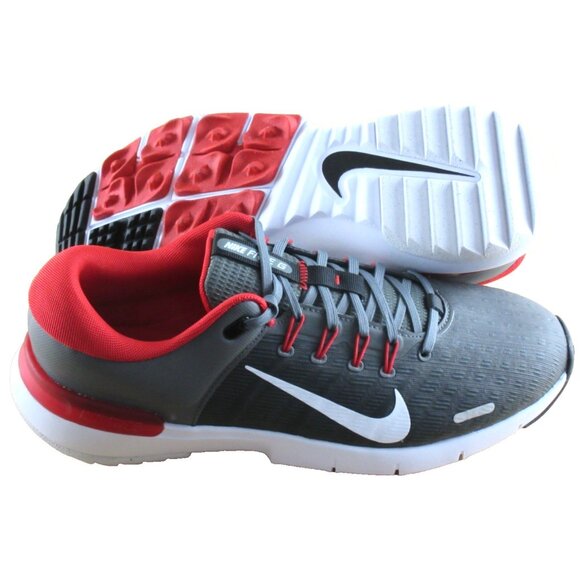 Nike Men's Free Golf NN Golf Shoes Size 12 Iron Grey White University Red NEW - Picture 2 of 7